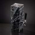 Black granite beverage dispenser with white splatter finish and polished metal tap